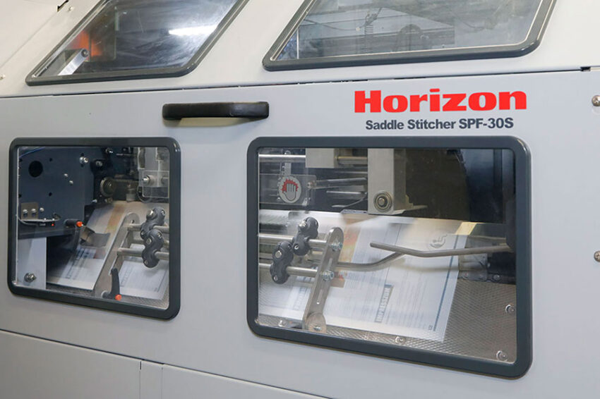 Printing machine in use.
